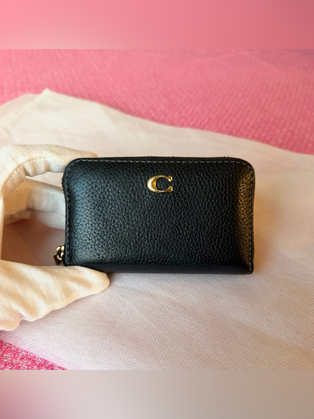 Coach Small Zip-Around Wallet — Black